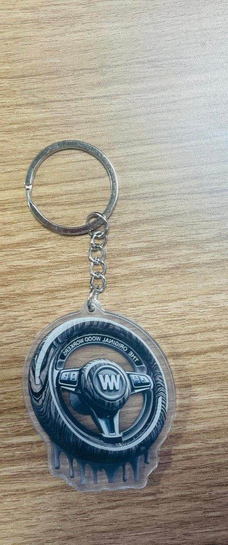 New School WOOD WHEEL WORKERS keychains